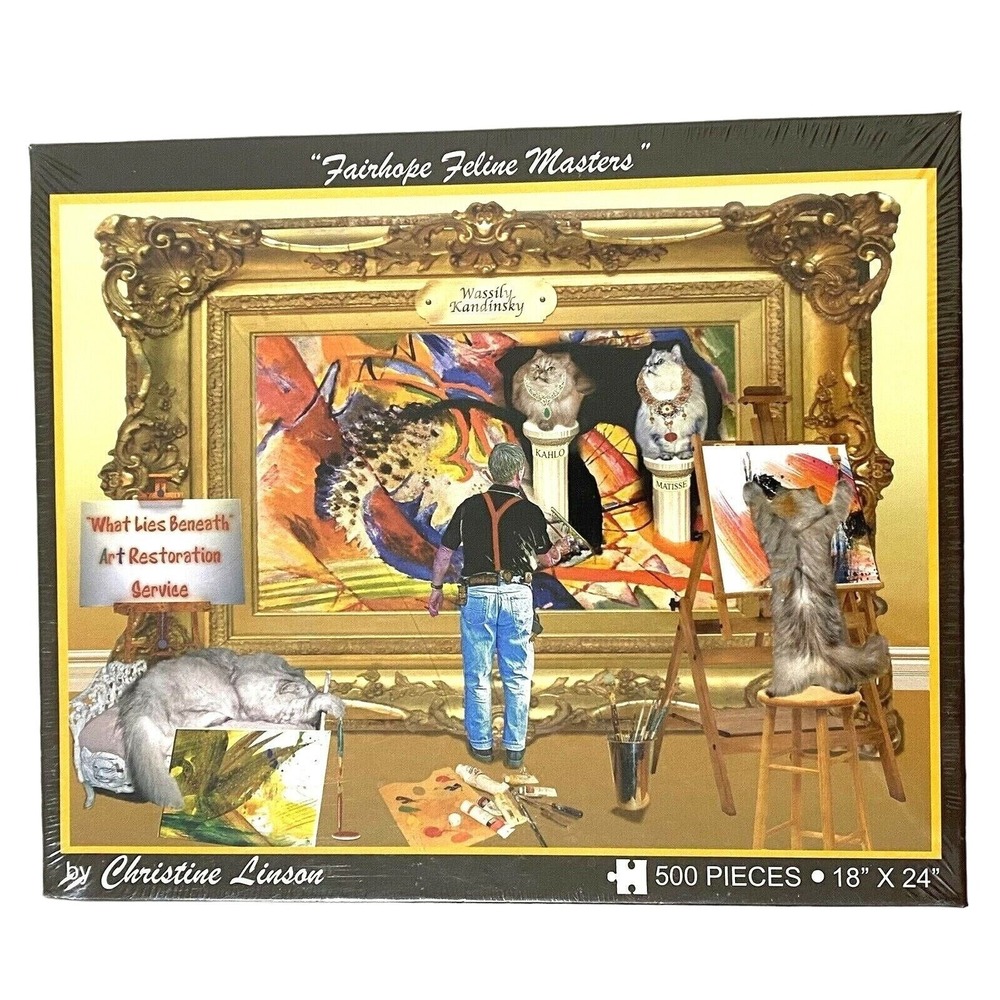 Christine‎ Linson Fairhope Feline Masters 500 Piece Jigsaw Puzzle